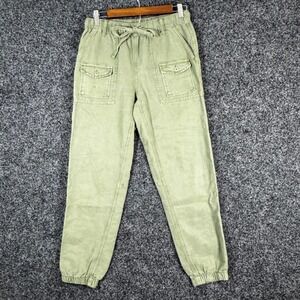 Aerie Womens XS Olive Green Utility Jogger Pants Cargo High Waist Cotton Lyocell
